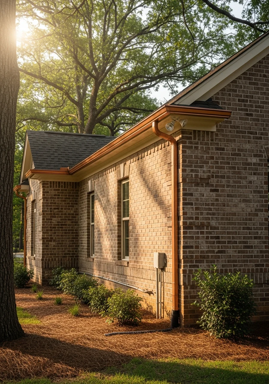 Close-up of a Lincoln property exterior showing home details and grounds.